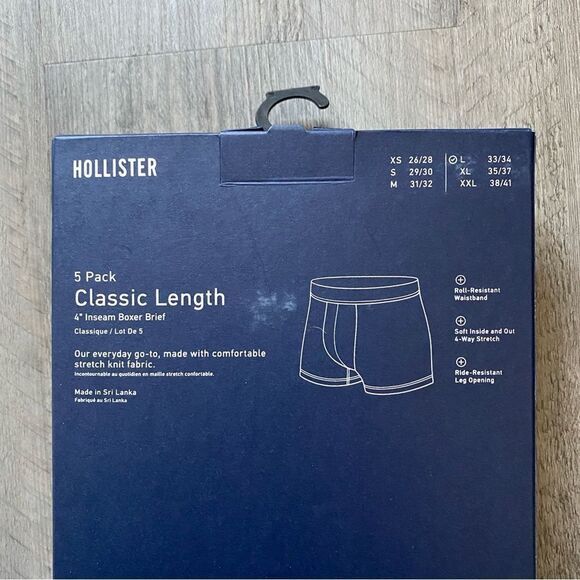 Hollister Boxer Brief Set NEW 4 Pair Large Classic Length - Picture 6 of 9